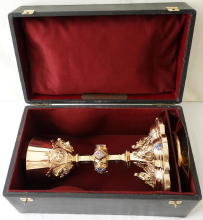 Solid silver gilt antique French Gothic Chalice.